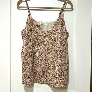 Socialite Womens Scalloped Neckline Tank Blouse - Multi Colored Dot - Size Large